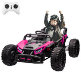 Garvee Ride - P Series: 24V Electric UTV,Ride On Toys for Big Kids,2x130W Powerful Electric Car with Remote Control， 4 Shock Absorbers，LED Lights,Music for Boys and Girls,Pink - pink