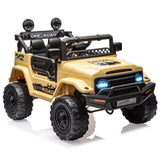 Garvee Ride - P Series: 12V Power Wheel Electric Car for Kids, Ride on Toys with Led Lights Bluetooth, 3 Speeds, Spring Suspension - Yellow - Yellow