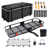 Garvee Heavy-Duty Trailer Hitch Cargo Carrier Folding 500 Lbs Capacity 16 CuFt 2" Receiver Hitch Cargo Rack Luggage Cargo Bag Black