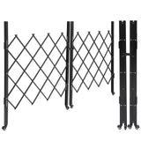 Garvee Double Folding Security Gate, 61" H x 122" W Folding Door Gate, Steel Accordion Security Gate, Flexible Expanding Security Gate, 360° Rolling Barricade Gate, Scissor Gate or Door with Keys - black