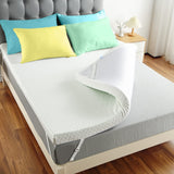 Garvee Full Mattress Topper 2-Inch, Garvee Dual-Layer Memory Foam Bed Topper with Breathable Removable Cover, Medium Firm Foam Mattress Pad - White - 2F