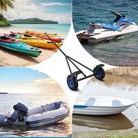 Garvee Adjustable Boat Trailer Dolly, 420lbs Load Capacity Carbon Steel Trailer Mover for Moving Kayaks, Motorboats, and Fishing Boats, Adjustable Length 96 Inch -116 Inch
