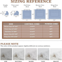 Garvee Waffle Heated Blanket Twin 62"x84", Fast Heating Electric Blanket with 4 Adjustable Heating Level & 10 Hours Auto Off, ETL Certified, Plush Flannel & Sherpa for Sofa, White