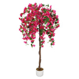 Garvee Artificial Bougainvillea Tree 5FT Faux Silk Plant with Pot for Indoor Outdoor Decor Black