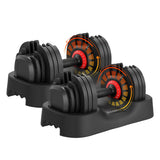 Garvee Adjustable Dumbbell Set 56LBS Fast Adjust Dumbbell Weight Set Anti-Slip Handle Tray Home Gym Strength Training