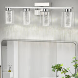 Garvee 4-Light Bathroom Light Fixtures, Chrome Bathroom Vanity Light - 3 Color Dimmable Vanity Lights with Crystal Bubble, Bathroom Lighting Fixtures over Mirror for Bathroom Bedroom Living Room - Chrome