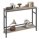 Garvee Entryway Console Table with Storage, 39.3” Rustic Sofa Table, Adjustable Shelf, MDF & Metal, Anti-Scratch, Easy Setup, Industrial Style, Ideal for Living Room, Hallway, Bedroom - Grey - Pure gray