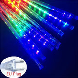 Garvee 30cm LED Meteor Shower Rain Lights IP65 Waterproof High Brightness Fairy Lights for Garden Path Yard Decoration (EU Plug) Color