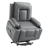 Garvee Power Lift Recliner Chair - Heat and Massage, Adjustable Back and Legs, PU Leather Electric Lift Chair Designed for Mobility Aid Elderly Relaxation, Gray - Gray