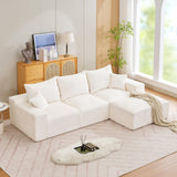 Garvee 110'' Modular Sectional Sofa, L-Shaped Sofa With Deep Seats, Modern Convertible Chenille Couch With Ottomans, Washable Cloud Sofa for Living Room, Bedroom, No Assembly Required - Beige
