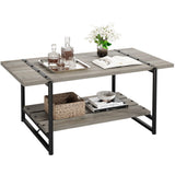 Garvee Coffee Table for Living Room CenterTable-YJ-02, Large, Grey - grey