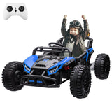 Garvee Ride - P Series: 24V Electric UTV,Ride On Toys for Big Kids,2x130W Powerful Electric Car with Remote Control， 4 Shock Absorbers，LED Lights,Music for Boys and Girls,Blue - blue