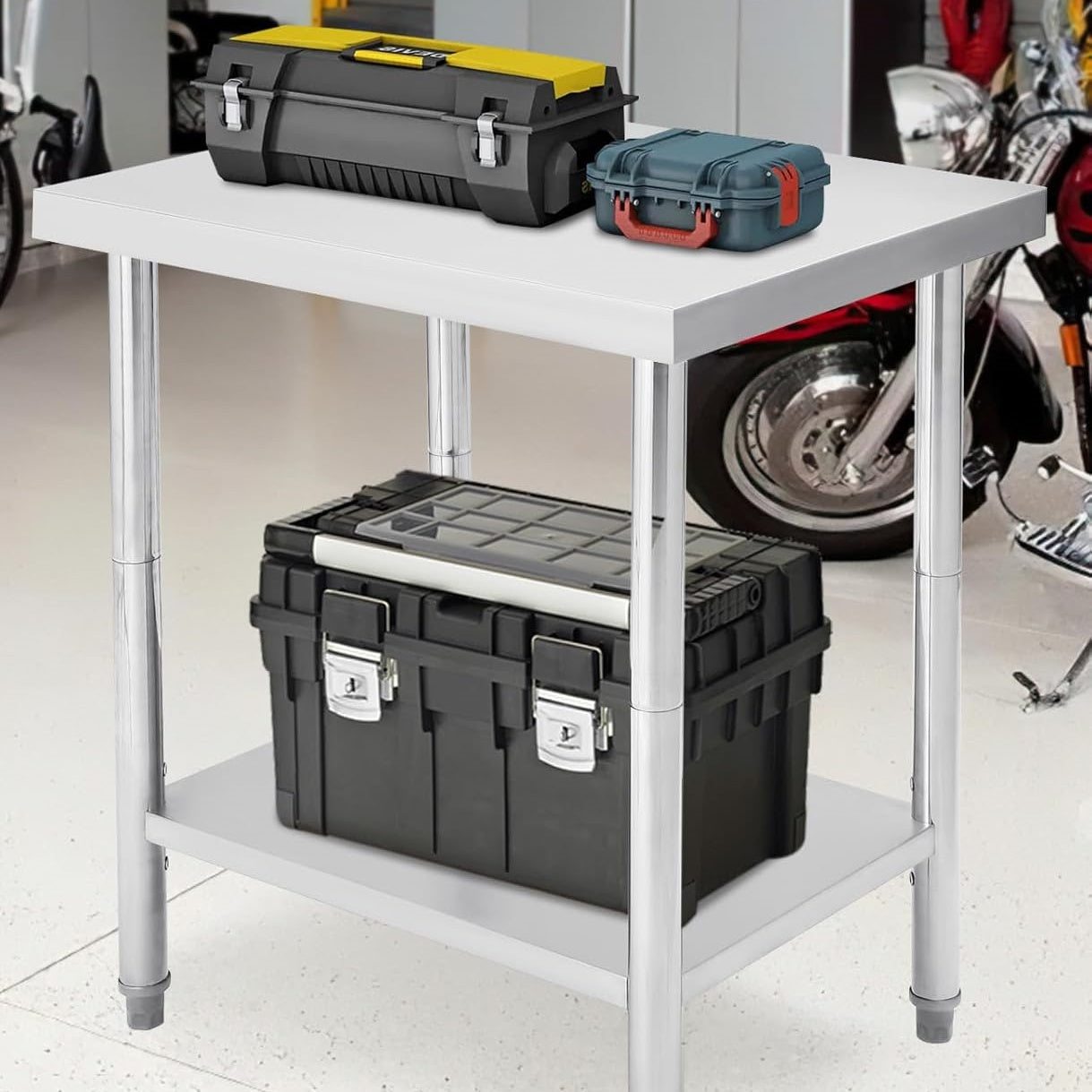 Garvee 36"L x 24"W x 35"H NSF Stainless Steel Work Table  Heavy Duty 330lb Capacity with Adjustable Undershelf for Commercial Kitchen, Restaurant, Home