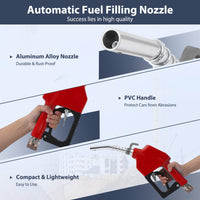 Garvee 12V, 40LPM Portable Electric Fuel Pump Kit with Auto Nozzle, Red