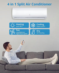 Garvee Mini Split AC/Heating System With WiFi, 36000 BTU 19 SEER 2 208/230V~, Suitable for 2500+ Sq. Ft
