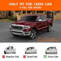 Garvee Drop Steps, Drop Down Running Boards Compatible with 2019-2025 Dodge Ram 1500 Crew Cab New Body Style(4 Full-Size Doors), 6" All Steel Drop Side Steps Paintable