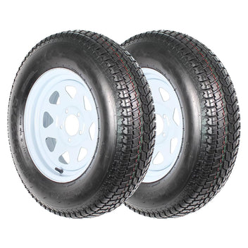Garvee ST205/75D15 Trailer Tires (2 Pack), 6PR Load Range C, 5 Lug 4.5", 15" Rim, Fuel-saving Bias Ply, Max Load 1820 LBS for Travel, Cargo, Boat, Utility Trailers