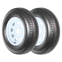 Garvee ST205/75D15 Trailer Tires (2 Pack), 6PR Load Range C, 5 Lug 4.5", 15" Rim, Fuel-saving Bias Ply, Max Load 1820 LBS for Travel, Cargo, Boat, Utility Trailers