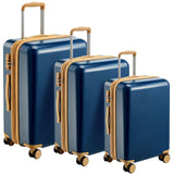 Garvee 3 Piece Luggage Travel Sets With TSA Lock, Telescopic Handle, 360° Silent Dual Wheel, Hardshell Suitcase, 20''24''28'' Blue One Size - Blue
