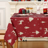 Garvee Christmas Table Cloth Rectangle 60x84 Inch, Waterproof Holiday Xmas Deer Tree Kitchen Farmhouse Christmas Table Decorations for Home Dining Party, Oblong Table Cloth for Indoor Outdoor, Gold - Gold