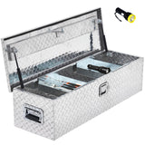 Garvee Aluminum Diamond Plate Tool Box 13x13x30 Inch, Heavy Duty Truck Toolbox with Sliding Shelf, Waterproof Truck Storage Organizer Chest for Pick Up Truck RV Trailer with Lock & Keys, Sliver - Silver