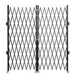 Garvee Double Folding Security Gate Heavy-Duty Steel Lockable Scissor Gate 87"H x 152"W Black Outdoor Use - Black | 87"H X 152"W