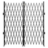 Garvee Double Folding Security Gate Heavy-Duty Steel Lockable Scissor Gate for Outdoor Use 63"H x 122"W Black - Black | 63"H X 122"W