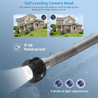 Garvee 300ft Sewer Camera with Locator, Self-Leveling Snake Camera with Markings, 9" HD LCD Screen, DVR, Adjustable LEDs, 16GB SD Card, IP68 Waterproof for Sewer Inspection