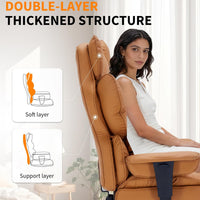 Garvee Big and Tall Computer Gaming Desk Chair, 400 LBS Capacity, Ergonomic High-Back Executive Office Chair with Footrest, Padded Adjustable Armrest, for Heavy People, Long Hours, Brown