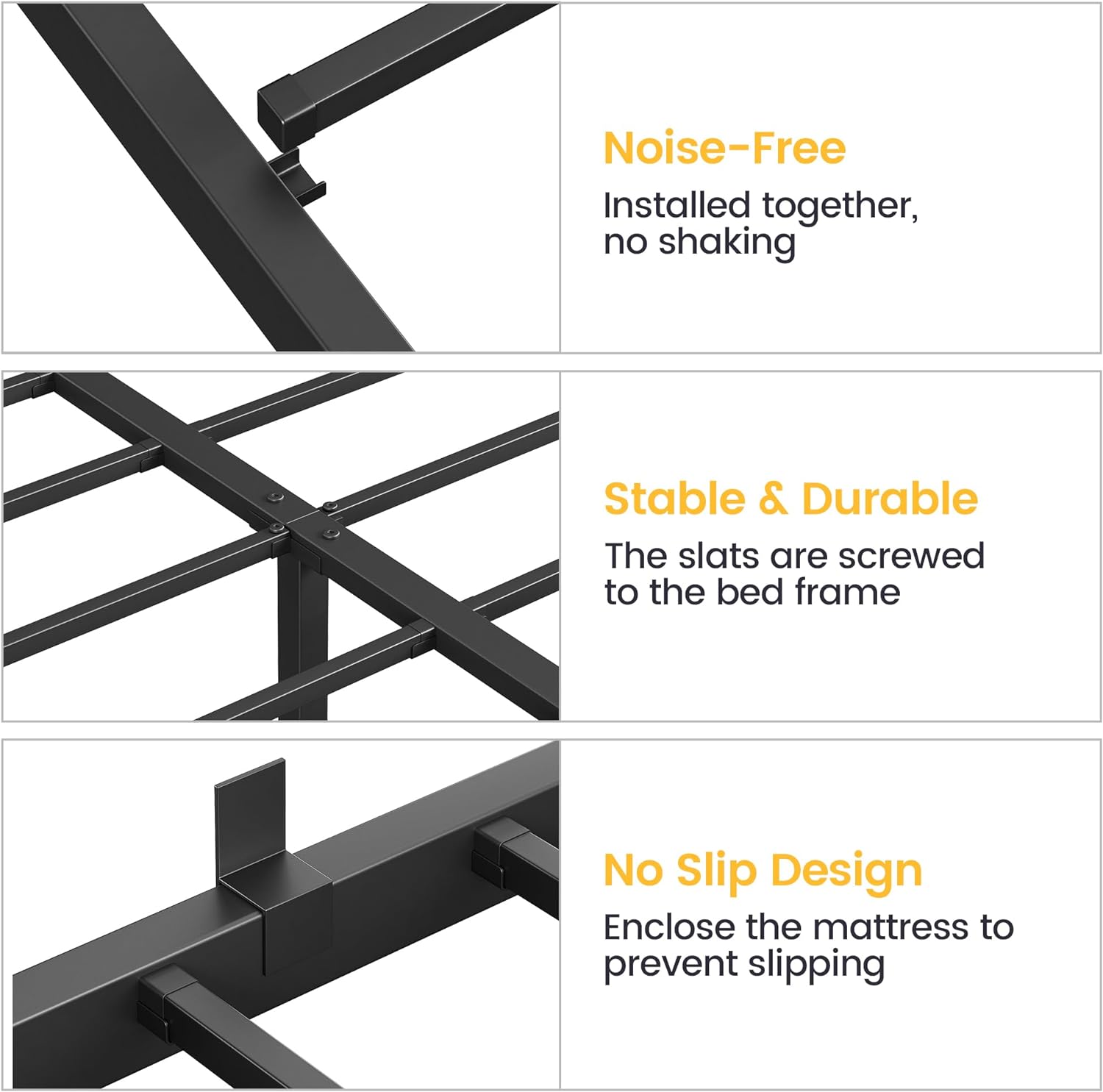Garvee 14 Inch Full Bed Frame with Storage,Metal Platform Full Bed Frame No Box Spring Needed Steel Slat Support Easy Assembly (Full)