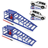 Garvee 2-Pack Hydraulic Car Ramps, 5T/11000 lbs Capacity Low-Profile Car Lift with Adjustable Height (9.4"-13.34") for Trucks, Trailers, and Auto Repair in Garage, Blue - Blue