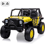 Garvee Ride - P Series: 2-Seater Ride On Truck for Kid, 24V Battery Powered Kids Car with Remote Control, 19" Extra Wide Seat, 2 Motors, Led Light, Enhanced Suspension - Yellow - Yellow