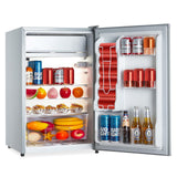 Garvee Mini Refrigerator with Freezer, 4.3 Cu.Ft. Compact Refrigerator, 7 Settings Temperature Adjustable, Removable Glass Shelves Dorm Fridge for Garage,Bedroom, Office, Apartment, Grey - 