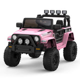 Garvee Ride - P Series: 12V Kids Ride On Truck Car w/Parent Remote Control, Spring Suspension, Led Lights,3 Speed Adjustable, Kids Gift for Boys and Girls - Pink - Pink