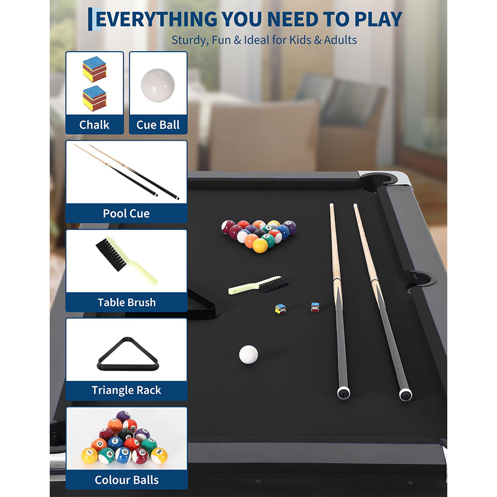 Garvee 7 ft Portable Folding Pool Table With Full Billiard Set For Family Game Room, Space-Saving Design, Premium Felt, Durable MDF Construction