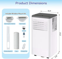 Garvee 8000 BTU Portable Air Conditioner, 3-in-1 Air Conditioners Unit for Rooms up to 350 Sq.Ft, Quiet Portable Ac Unit with Built-in Dehumidifier, 2 Fan Speeds, Window Kit, Personal AC Unit, Gary
