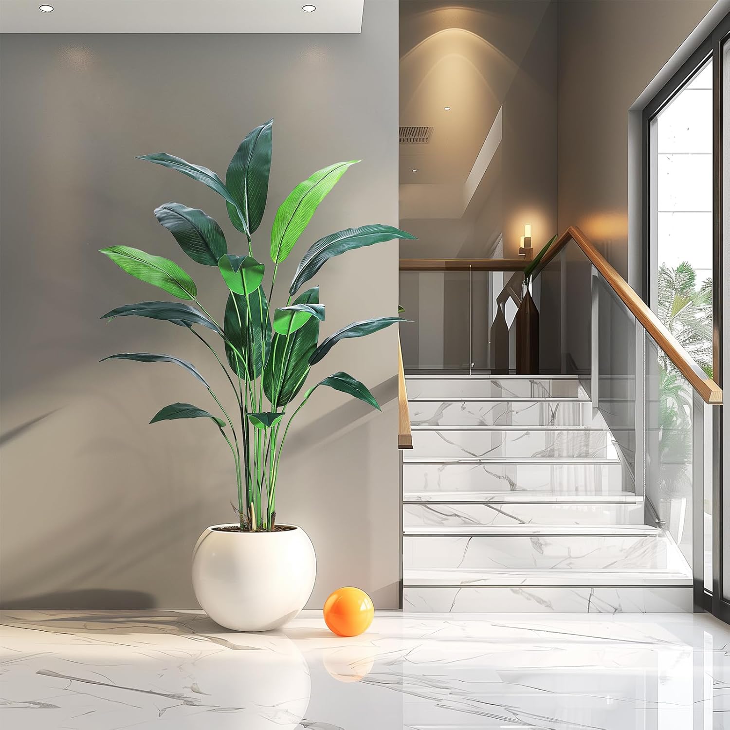 Garvee Set of 2 6FT Artificial Bird of Paradise Plant Fake Palm Tree with 17 Trunks for Indoor Outdoor
