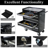 Garvee 7-Drawer Metal Rolling Tool Chest with Wheels,Heavy Duty Tool Storage Cabinet with Locking System,Toolbox with Wheels for Garage, Warehouse, Workshop, Repair Shop