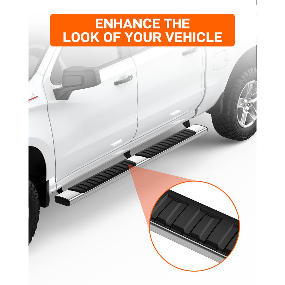 Garvee 6" Boards: 19-23 Silverado/Sierra 1500, 20-24 Model Fit - Silver / Stainless Steel