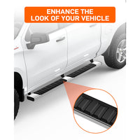Garvee 6 Inch Running Boards Compatible with 2007-2018 Chevy Silverado/GMC Sierra 1500 Crew Cab,Stainless Steel Running Boards for 2007-2019 Silverado/Sierra 2500HD 3500HD Double Cab Side Step Nerf Bars
