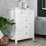 Garvee White Dresser for Bedroom, Wood Dresser Organizer, 5 Drawer Dresser with Deep Space, Storage Cabinet for Living Room, Entryway, Hallway, Home Office - White