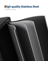 Garvee 2 x 10.6 Gallon Stainless Steel Double Trash Can Step-on Metal Garbage Cans with Lid for Kitchen, Black