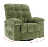 Garvee Rocking Recliner Chair, 360° Swivel Rocker Chair for Living Room, Upholstered Fabric Nursery Chair with Side Pockets for Small Spaces, q235 Steel Frame Lazy Boy Recliner Single Sofa, Green - Green