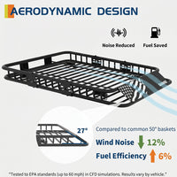 Garvee 64" x 50" Universal Roof Rack Basket, Heavy Duty Rooftop Cargo Carrier for SUVs, Trucks, Vehicles, Black