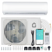 Garvee 9000 BTU Ductless Mini Split Heat Pump System, 24 SEER2 208V/230V Wifi Enabled Ductless AC Cool Up to 450 Sq. Ft, Compatible with Alexa, Complete Installation Kit, R45 Series
