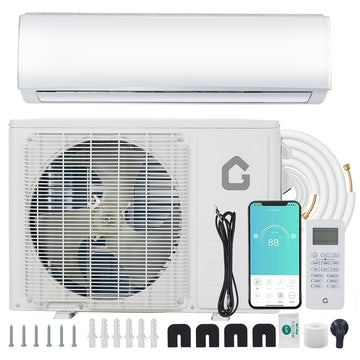 Garvee 18,000 BTU Ductless Mini Split Heat Pump System, 23 SEER2 208V/230V Wifi Enabled Ductless AC Cool Up to 1250 Sq. Ft, Inverter, Compatible with Alexa, Complete Installation Kit, R45 Series