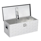 Garvee 15x15x36 Inch Aluminum Truck Tool Box with Lock, Weatherproof Storage for Pickup Truck, RV, Trailer, Silver - Sliver-A
