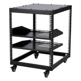 Garvee 12U Open Frame Server Rack Adjustable 23''-40'' Depth Wall Mount & Free Standing Network Rack Black