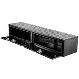 Garvee 72'' Truck Tool Box Heavy Duty Aluminum Storage Tool Box With Lock For Pickup Truck Bed RV Trailer, 72x16x13, Black - Black-Aluminum