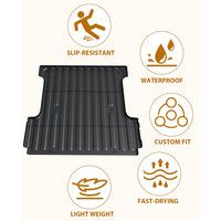 Garvee 6.75FT Truck Bed Mat - Compatible with 1999-2016 F250, F350, F450 Super Duty, All-Weather TPE Heavy-Duty Pickup Bed Tray Liner Cargo Mat